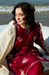 IZEL - Winter 3PC Dhanak Embroidered Suit - SS0506